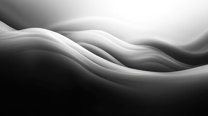 Abstract monochrome waves creating a serene, fluid atmosphere.