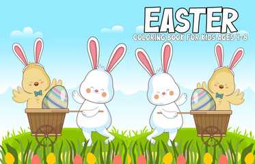 Easter coloring book cover design