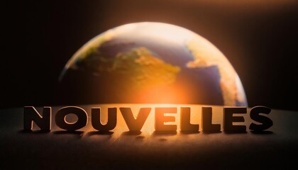 Global News Coverage Headline with Earth Background