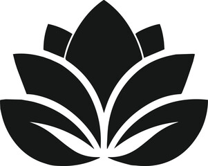 Black and white flower silhouette vector image