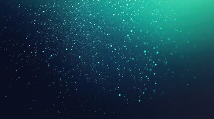 Fototapeta premium A mesmerizing display of glowing teal particles against a dark background, evoking a sense of wonder and calm.