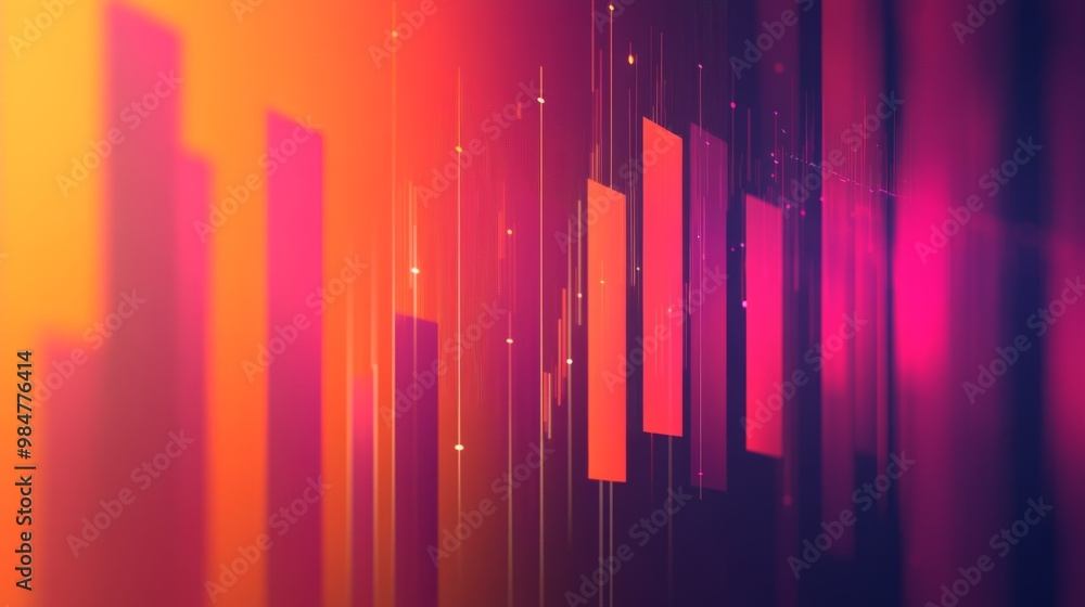 Leinwandbilder an abstract digital bar chart with a gradient background, illustrating complex financial data and tr