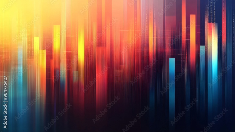 Leinwandbilder an abstract digital bar chart with a gradient background, illustrating complex financial data and tr