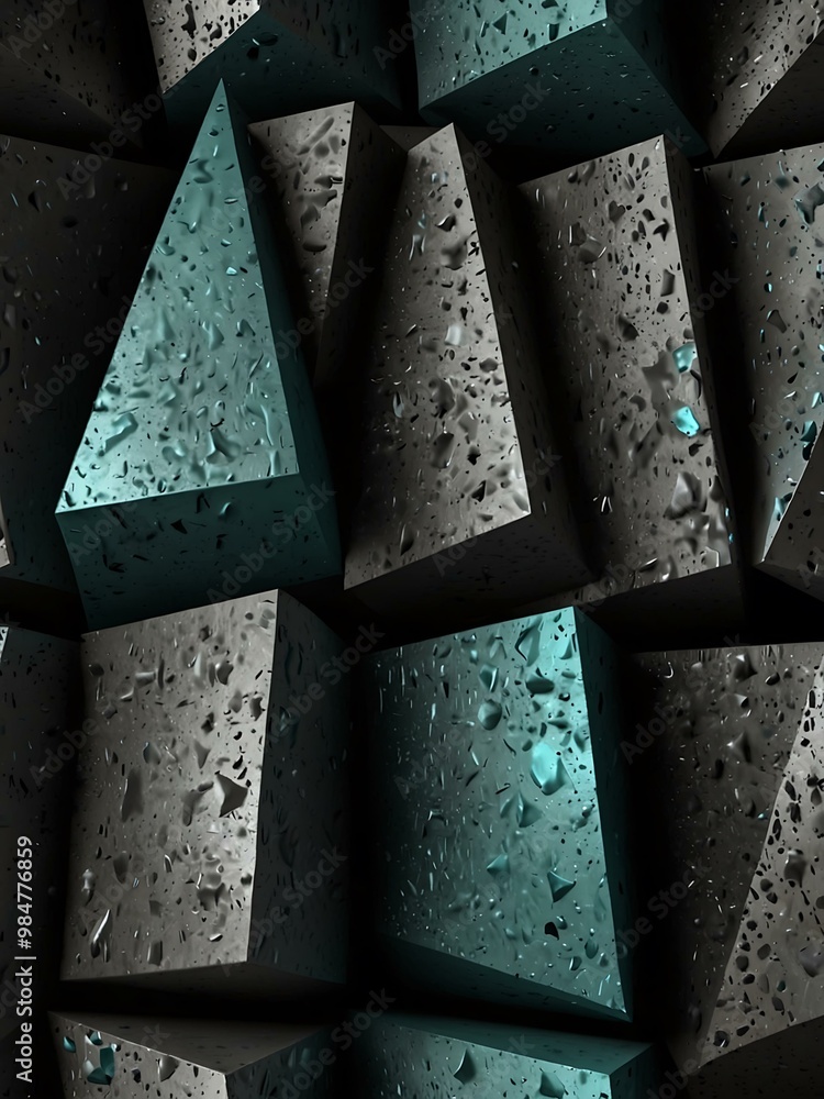 Poster 3d triangular abstract background with a grunge surface.
