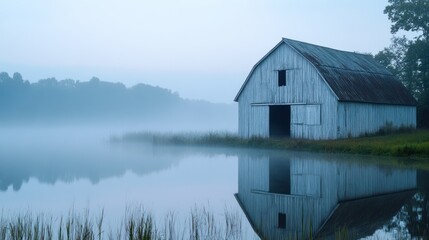 Misty Morning by the Lake
