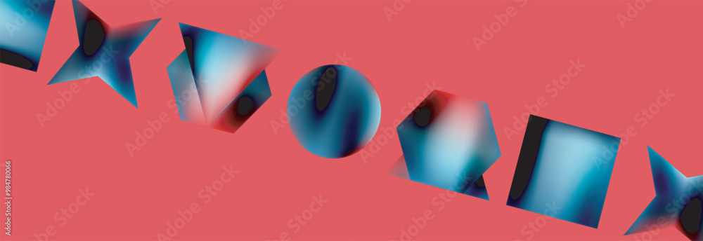 Poster neon color geometric shapes square triangle circle abstract background. vector illustration for wall