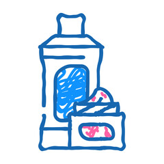 Obraz premium chemical liquid for car polishing doodle icon sketch vector. chemical liquid for car polishing sign. isolated symbol illustration