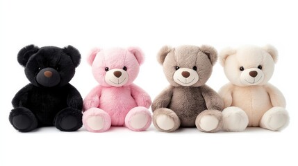 Cute teddy bears isolated on a white background