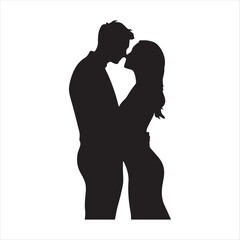 Couple silhouette vector illustration and artwork