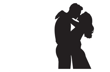 Couple silhouette vector illustration and artwork