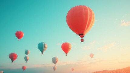 Fototapeta premium Hot air balloons floating in the sky