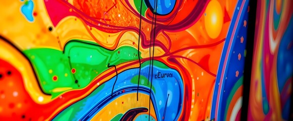 Obraz premium The screen’s vibrant colors and the detailed textures screen displaying abstract 