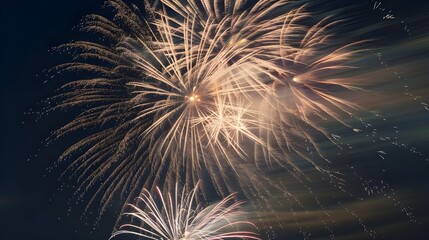 Obraz premium Fireworks Display in the Night Sky