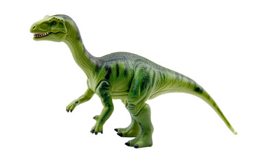 Green dinosaur rubber toy. Transparent background