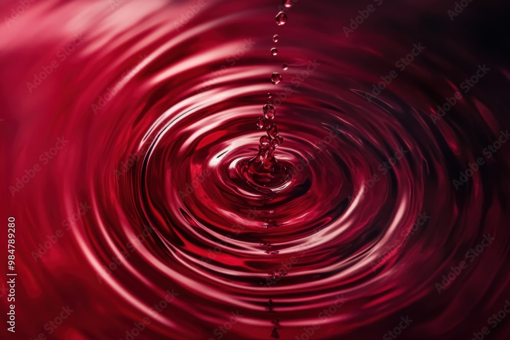 Poster generating lively circular patterns against a red background