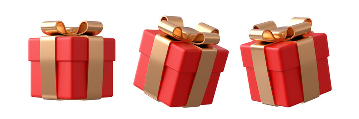 Christmas gift box 3d icon illustration