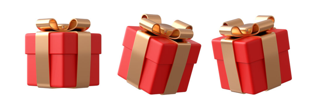 Christmas gift box 3d icon illustration