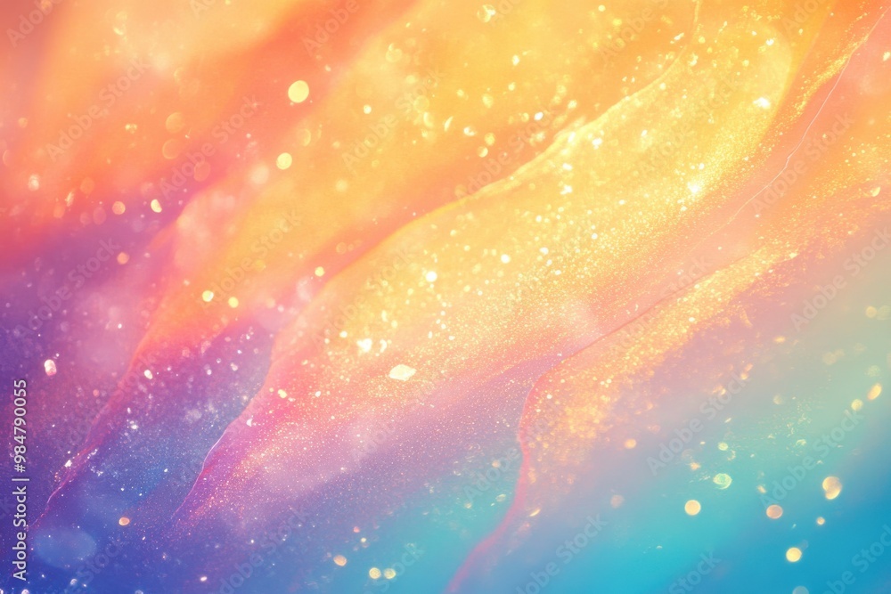 Poster textured holographic backdrop with subtle grainy gradients, showcasing gentle and abstract visual fe