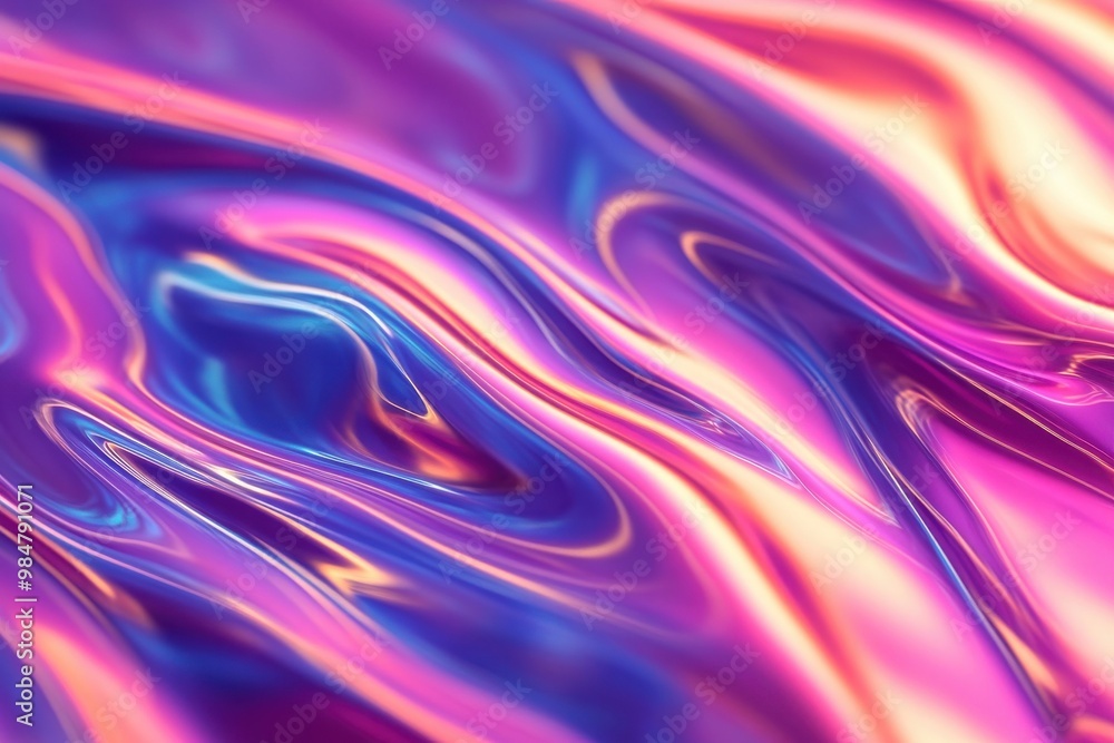 Poster lively psychedelic canvas. glowing rainbow texture. dynamic holographic pattern. bright acid waves. 