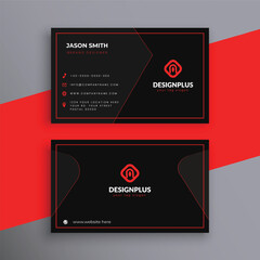 corporate modern minimalist red and black elegant business card template