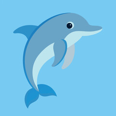 Bottlenose dolphin vector art illustration.
