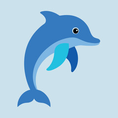 Fototapeta premium Bottlenose dolphin vector art illustration. 
