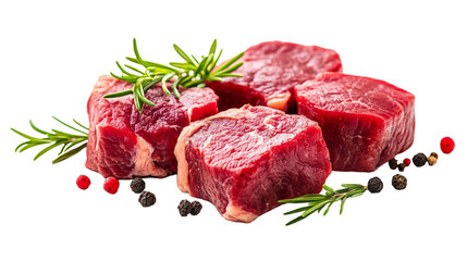 Raw meat isolated on transparent background