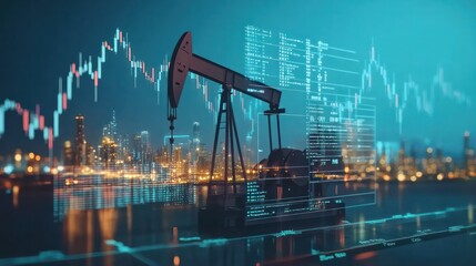 Oil and gas pricing fluctuations shown in market charts and global supply dynamics