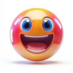 Fototapeta premium Joyful Smiling Face Icon in 3D Design