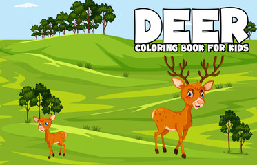 deer coloring book cover design