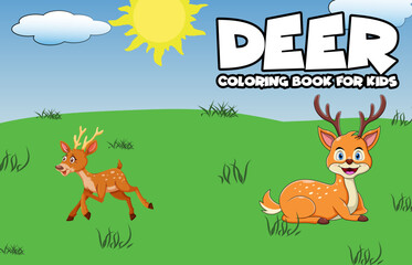 Fototapeta premium deer coloring book cover design