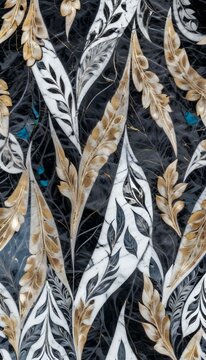 A marble surface with a floral pattern