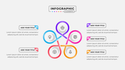 Vector 5 steps business process infographic design template