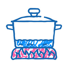 pan for cooking doodle icon sketch vector. pan for cooking sign. isolated symbol illustration