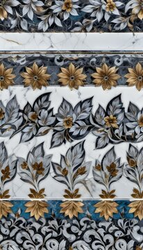 A marble surface with a floral pattern