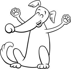 cute dog cartoon comic character coloring page