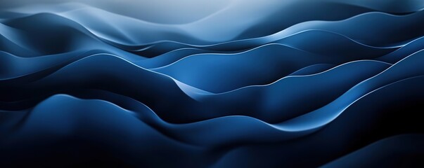 Obraz premium A serene abstract representation of flowing waves in deep blue tones, evoking tranquility and harmony in the ocean.