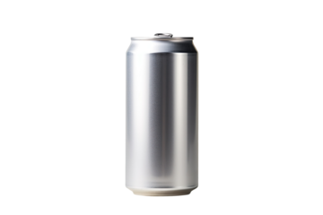 Aluminum can isolated on transparent background