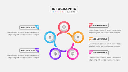 Vector 5 steps business process infographic design template