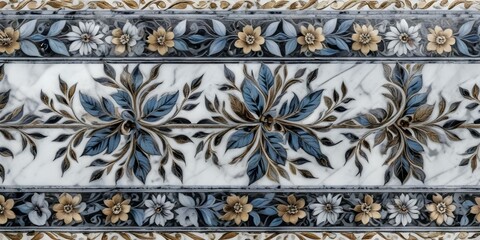 Obraz premium A marble surface with a floral pattern