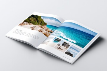 Modern travel brochure, with a mix of high-quality destination photography and minimalist layout design
