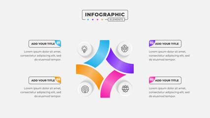 Vector 4 steps business process infographic design template