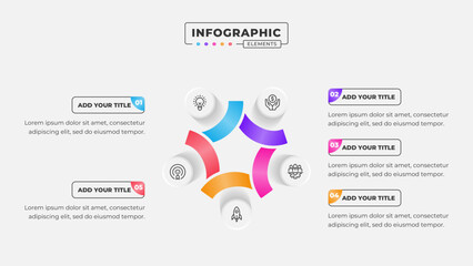 Vector 5 steps business process infographic design template