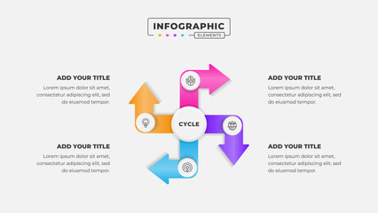 Vector 4 steps business cycle infographic design template