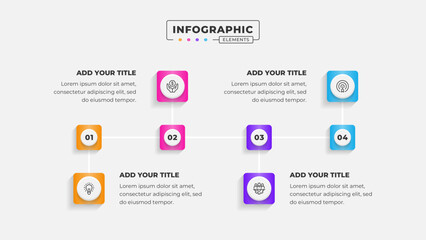 Vector 4 steps business process infographic design template