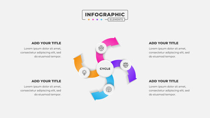 Vector 4 steps business cycle infographic design template