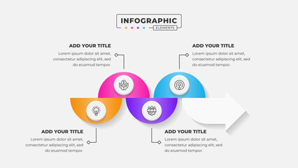 Vector 4 steps business process infographic design template