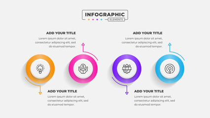 Vector 4 steps business process infographic design template