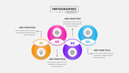 Vector 4 steps business process infographic design template