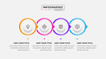 Vector 4 steps business process infographic design template